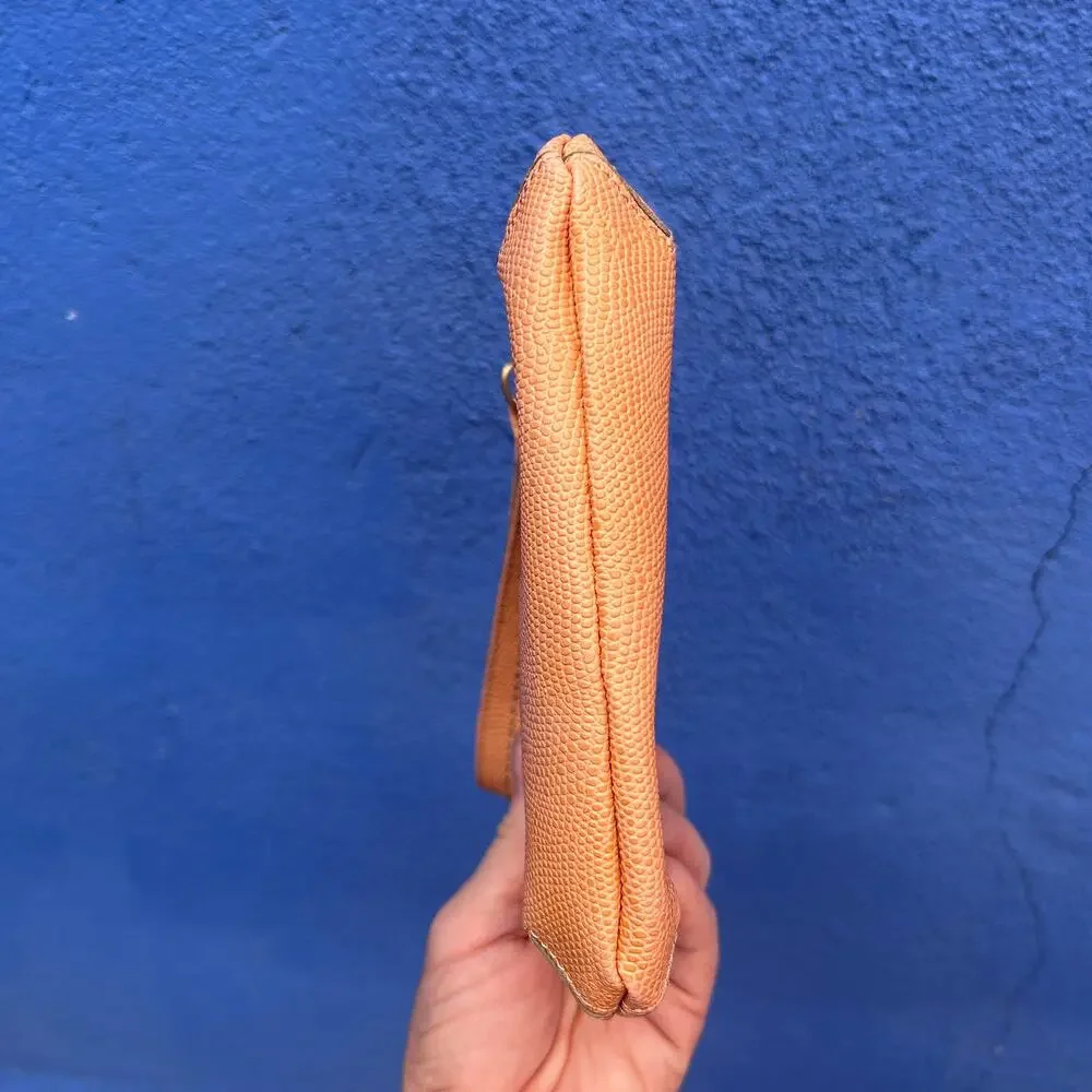 brahmin peach pebble leather wristlet